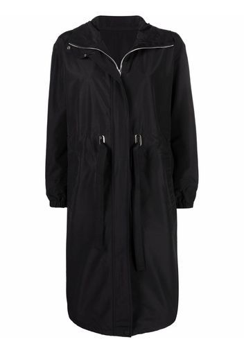 Yves Salomon oversized hooded zip-up coat - Schwarz