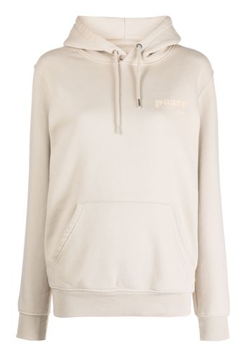 Yves Salomon logo-print hoodie - Nude