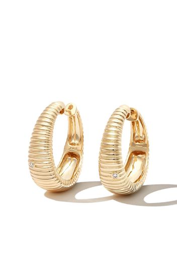 Yvonne Léon 9kt yellow gold diamond hoop earrings