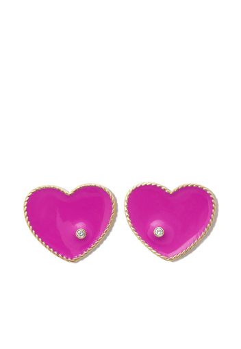 Yvonne Léon 9kt yellow gold and enamel stud earrings