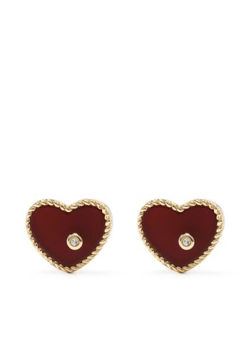 Yvonne Léon 9kt yellow gold Baby Coeur diamond earrings