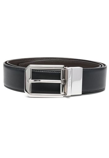 Z Zegna buckle-fastening leather belt - Schwarz