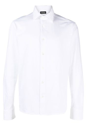 Z Zegna logo-patch cotton shirt - Weiß