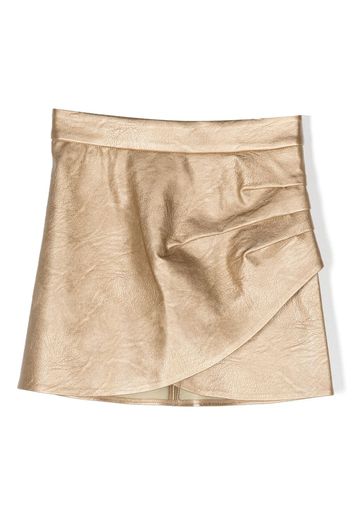 Zadig & Voltaire Kids metallic-effect dart-detail skirt - Gold