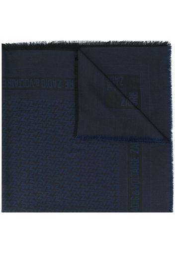 Zadig&Voltaire Jacquard-Schal mit Logos - Blau