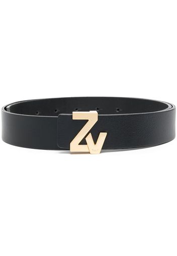 Zadig&Voltaire logo-plaque leather belt - Schwarz