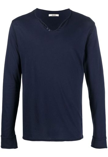 Zadig&Voltaire Langarmshirt mit Slogan - Blau