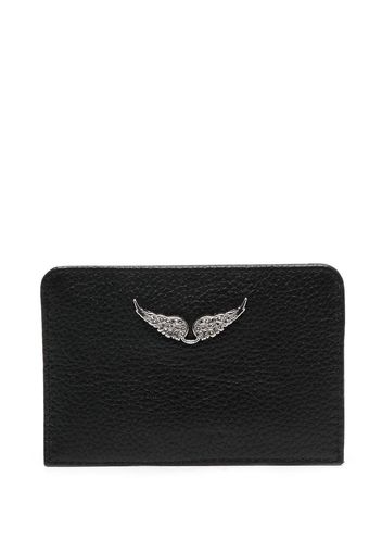 Zadig&Voltaire wing-charm leather cardholder - Schwarz