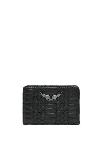 Zadig&Voltaire logo-plaque lambskin wallet - Schwarz