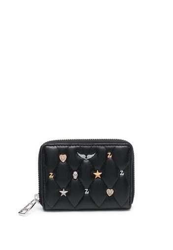 Zadig&Voltaire stud-detail quilted wallet - Schwarz