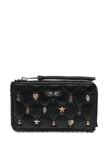 Zadig&Voltaire stud-detail zip-around cardholder - Schwarz