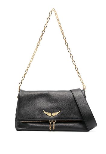 Zadig&Voltaire logo-plaque leather shoulder bag - Schwarz