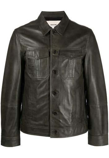 Zadig&Voltaire button-up lambskin jacket - Grün