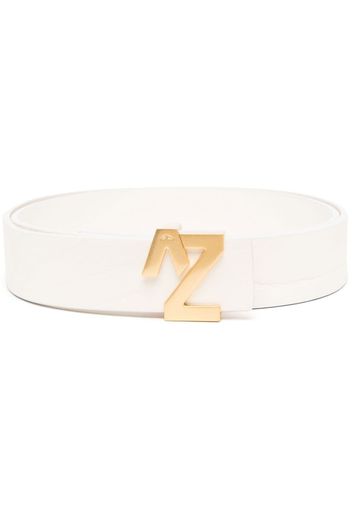 Zadig&Voltaire logo-plaque leather belt - Weiß