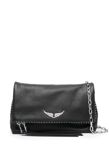 Zadig&Voltaire logo-plaque leather shoulder bag - Schwarz