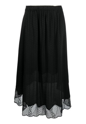 Zadig&Voltaire lace-trim silk skirt - Schwarz