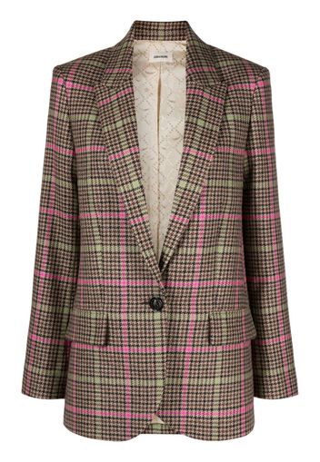 Zadig&Voltaire plaid-check single-breasted blazer - Nude