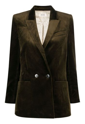 Zadig&Voltaire double-breasted velvet blazer - Grün