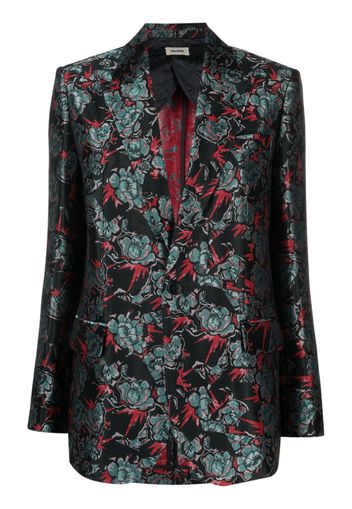 Zadig&Voltaire floral-jacquard single-breasted blazer - Schwarz