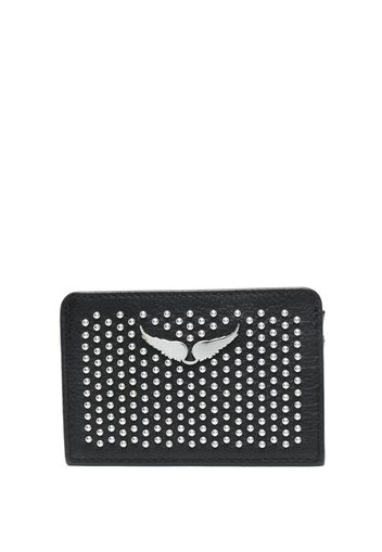 Zadig&Voltaire logo-plaque studded card holder - Schwarz