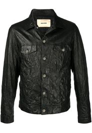 Zadig&Voltaire Base Lederjacke mit Knitteroptik - Schwarz