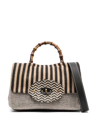 Zanellato x Antonio Marras woven raffia-design bag - Schwarz