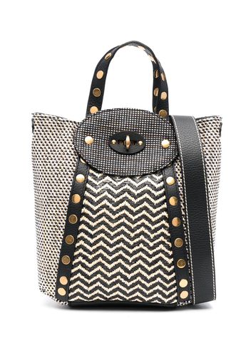 Zanellato woven-wicker zig-zag pattern tote bag - Schwarz