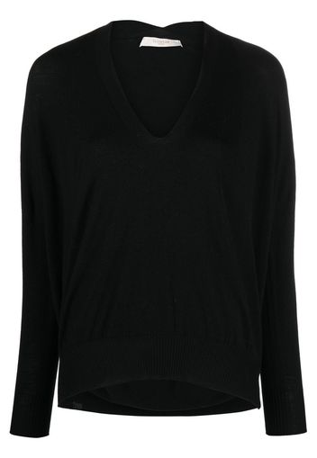 Zanone V-neck virgin wool jumper - Schwarz