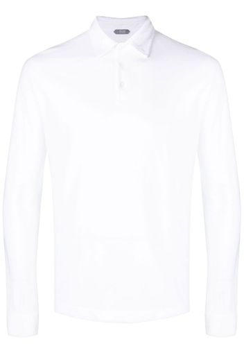 Zanone long-sleeve cotton polo shirt - Weiß