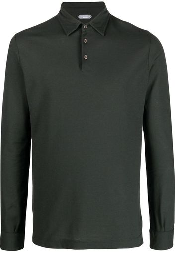 Zanone long-sleeved cotton polo shirt - Grün