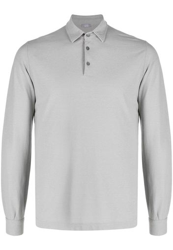 Zanone long-sleeved cotton polo shirt - Grau