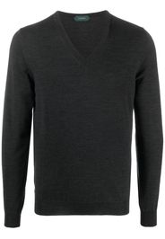 Zanone V-neck virgin-wool jumper - Grau
