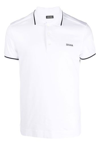 Zegna logo-print short-sleeved polo shirt - Weiß