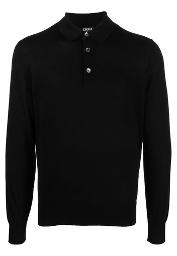 Zegna knitted polo shirt - Schwarz