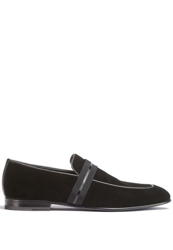 Zegna velvet almond-toe loafers - Schwarz