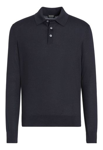 Zegna cashmere-silk polo shirt - Blau