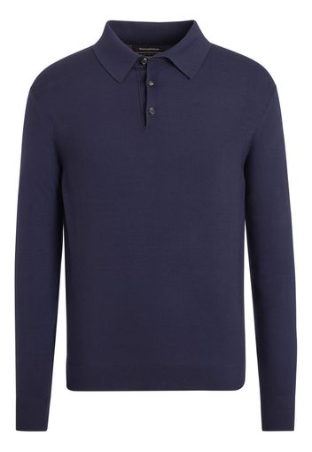 Zegna long-sleeved polo shirt - Blau