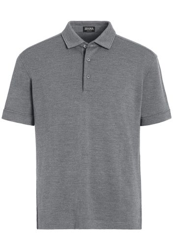 Zegna Meliertes Poloshirt - Grau