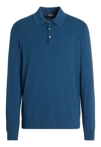 Zegna Langärmeliges Poloshirt - Blau