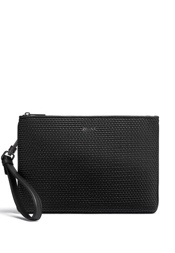 Zegna Pelletessuta™ flat-zip pouch - Schwarz