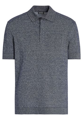 Zegna Meliertes Poloshirt - Blau