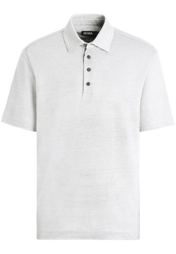 Zegna short-sleeve linen polo shirt - Weiß