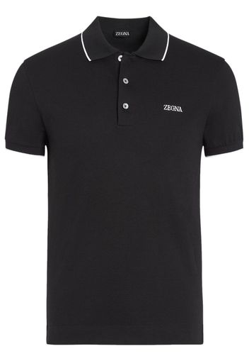 Zegna Black Stretch Cotton Short-sleeve Polo - Schwarz