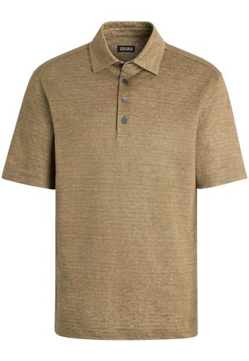 Zegna Poloshirt aus Leinen - Grün