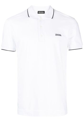 Zegna contrast-trim short-sleeve polo shirt - Weiß