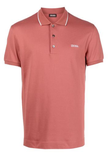 Zegna embroidered-logo polo shirt - Rot