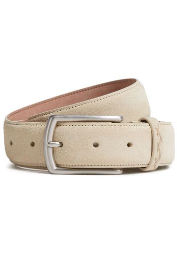 Zegna suede decorative stich belt - Nude