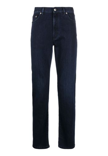 Zegna logo-patch straight-leg trousers - Blau