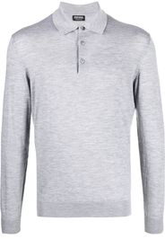 Zegna cashmere-silk polo top - Grau