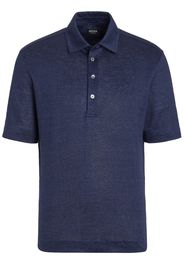 Zegna short-sleeve linen polo shirt - Blau